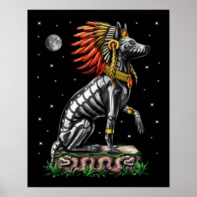 Aztec Xolo Dog Poster (Vorne)