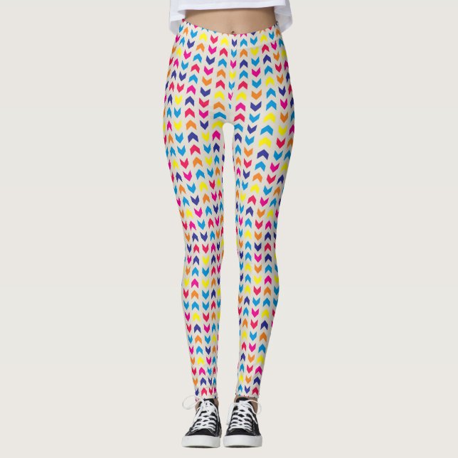Aztec Zickzack bunt Leggings (Vorderseite)