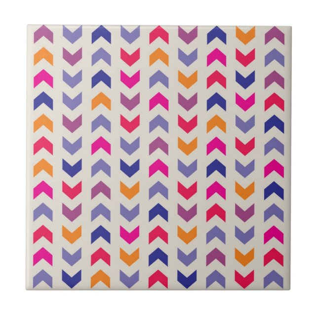 Aztec Zickzack Farbmuster Fliese (Vorderseite)