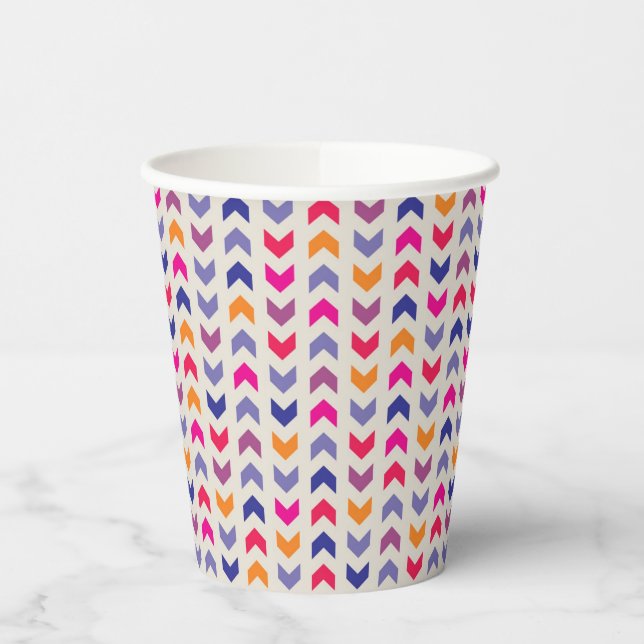 Aztec Zickzack Farbmuster Pappbecher (Links)