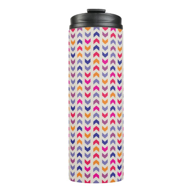 Aztec Zickzack Farbmuster Thermosbecher (Vorderseite)