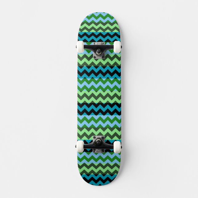 Aztec Zickzack Zigzag Streifenmuster 6 Skateboard (Vorderseite)