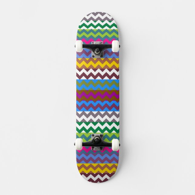 Aztec Zickzack Zigzag Streifenmuster 7 Skateboard (Vorderseite)