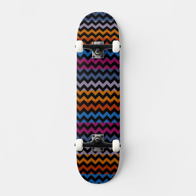 Aztec Zickzack Zigzag Streifenmuster 8 Skateboard (Vorderseite)
