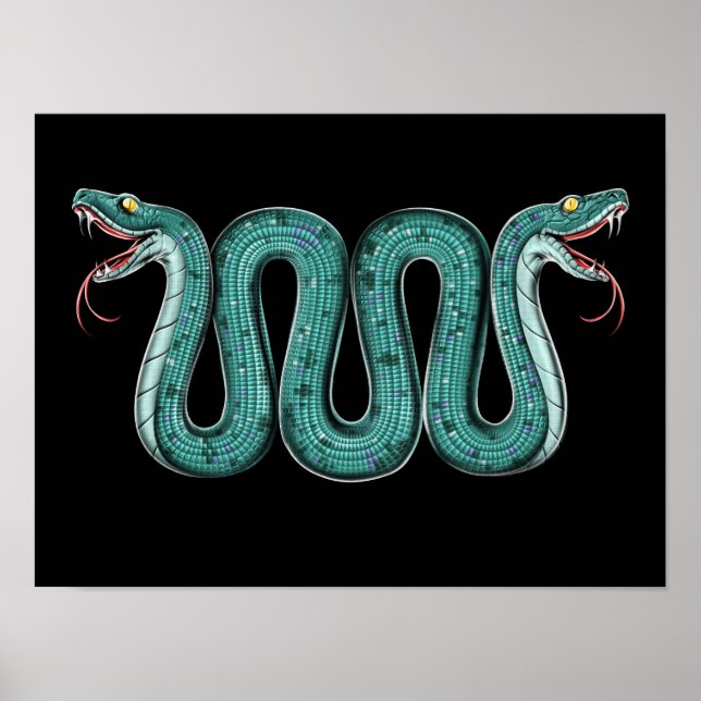 Aztec-Zweischalige Serpent Poster (Vorne)