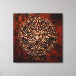 AZTECA ~ Mayan - Aztec Sun Calender Art Print Leinwanddruck