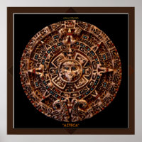 AZTECA ~ Mayan - Aztec Sun Calender Art Print
