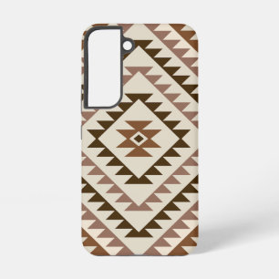 Aztek-Diamant-Motiv-Design Braun+Creme Samsung Galaxy Hülle