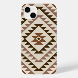 Aztek-Diamant-Muster-Design Braun+Creme Case-Mate iPhone 14 Plus Hülle