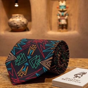 Aztek Native American geometrisches Linienmuster K Krawatte