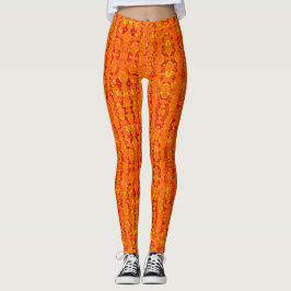 Aztek Orange Leggings