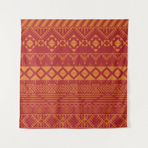 Aztek-Retro: Vintage-Musterdesign. Wandteppich