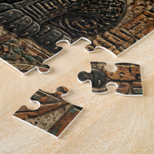 Aztek Schwarzes Panther-Stammesstein-Muster Puzzle
