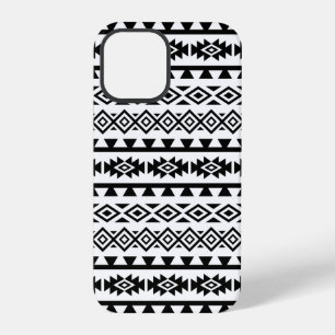 Aztek Stil großes Muster II Schwarz auf Weiß iPhone 12 Pro Hülle