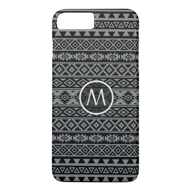 Azteke Stylized Ptn Schwarzes u. Grau I Case-Mate iPhone Hülle (Rückseite)