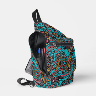 Azteken Axolotl Xolotl Stammesmuster Mythologie Bo Crossbody Bag