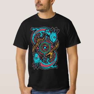Azteken Axolotl Xolotl Stammesmuster Mythologie Bo T-Shirt