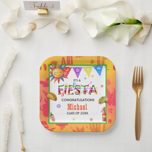 Azteken-Fiesta-Abschlussfeier Pappteller (Hochzeit)