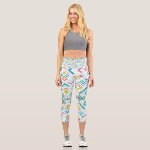 Azteken-geometrisches Muster Capri Leggings