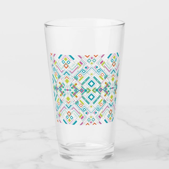 Azteken-geometrisches Muster Glas (Vorderseite)