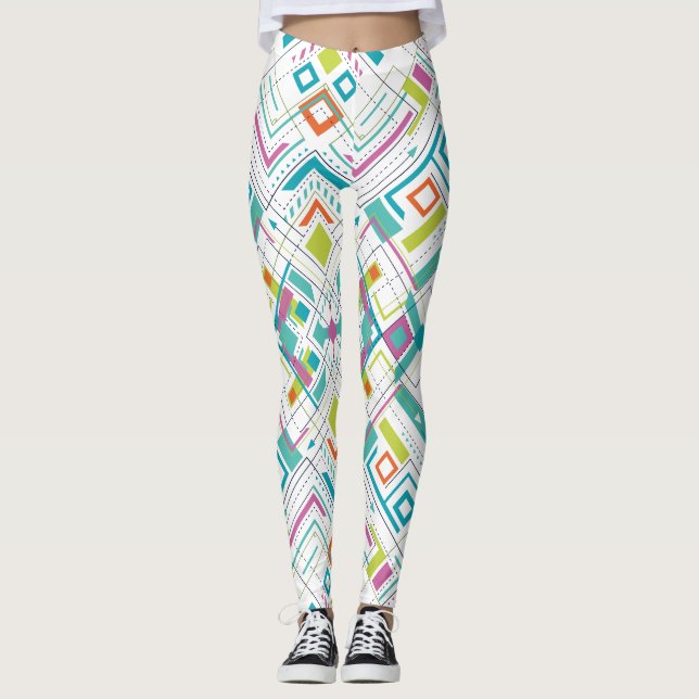Azteken-geometrisches Muster Leggings (Vorderseite)