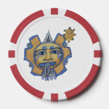 Azteken-Gold-Pokerchip