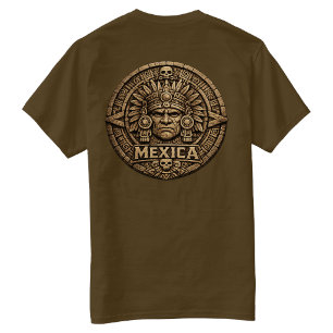 Azteken-Kalender - Rückseite bedruckt T-Shirt
