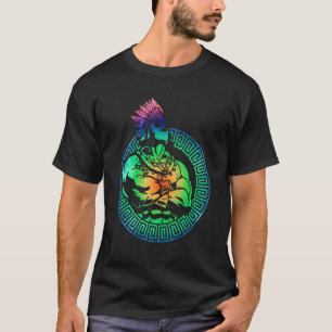 Azteken-Kriegerkönig Mexikanische Eingeborenenkuns T-Shirt