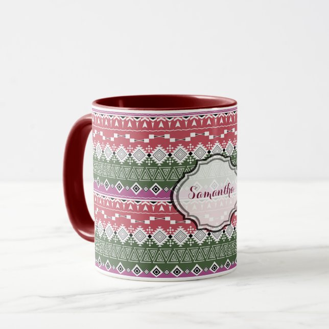 Azteken Muster. Tasse (Vorderseite Links)
