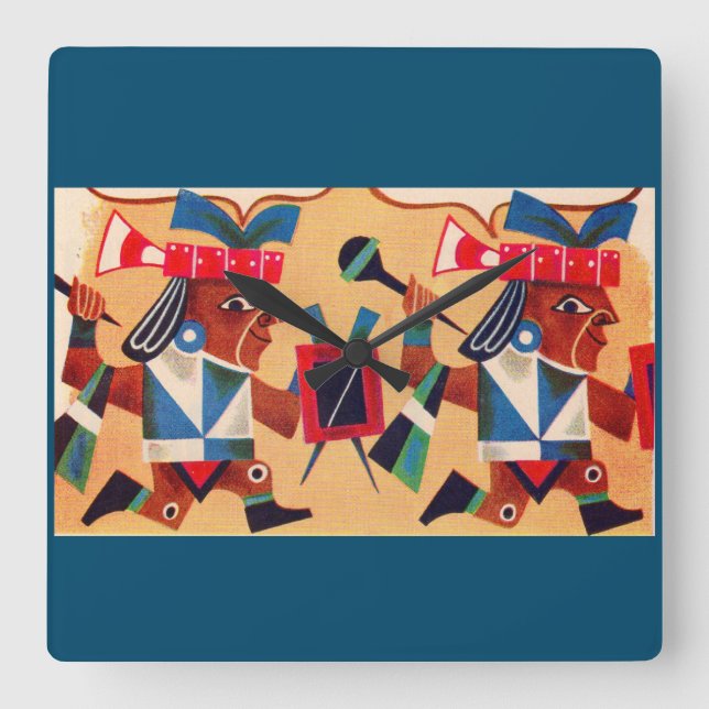 Azteken Quadratische Wanduhr (Vorderseite)