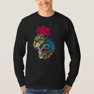 Azteken-Schädel-Jaguar-Krieger-Maske alte Maya-Myt T-Shirt