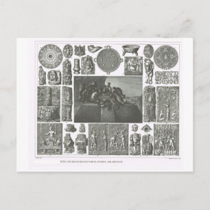 Azteken und Maya-Rituale, Figuren und Artefakte Postkarte