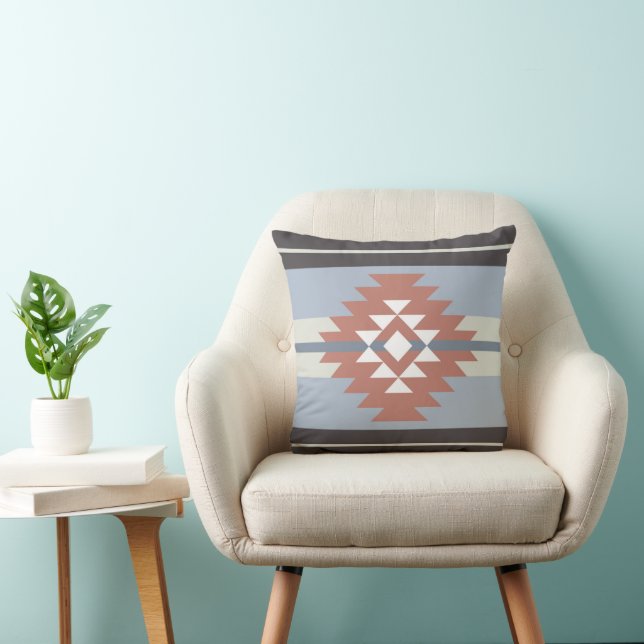 Aztekendesign in rosa und blau kissen (Stuhl )