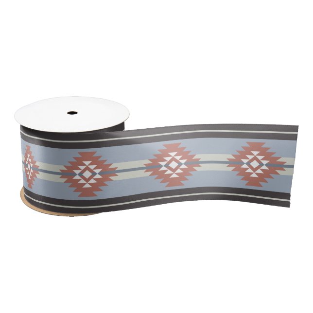 Aztekendesign in rosa und blau satinband (Spule)