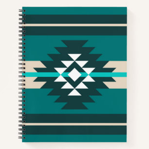 Aztekendesign in türkisfarbener Farbe Notizbuch
