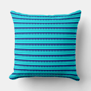 Aztekengebirge - Cyan mit Deep Navy Kissen