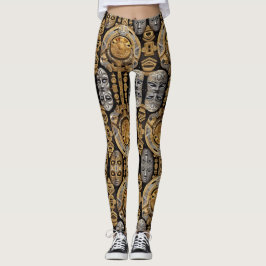 Aztekenkunst, lebendig, die Kultur reflektiert Leggings