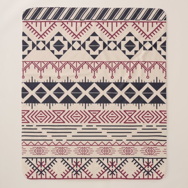 Aztekenmuster. Vintager StammesHintergrund Sherpadecke (Vorderseite)