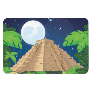 Aztekenregion Pyramidenlandschaft Magnet