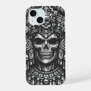 Aztekenschädel-Haarschmuck von BurnsInHell iPhone 15 Hülle