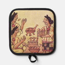 Aztekinnen beim Bankett Topflappen