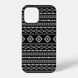 Aztekisch weiß grau schwarz gemischte Motive Muste iPhone 12 Pro Hülle