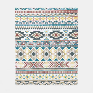 Aztekische amerikanische Ureinwohner-Muster Stamme Fleecedecke