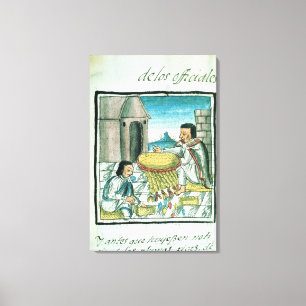 Aztekische Federhandwerker bei der Arbeit Leinwanddruck