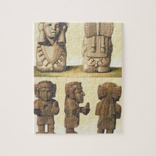 Aztekische Idole, Mexiko (Farblithographie) Puzzle