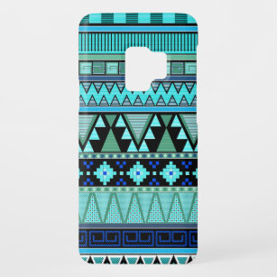 Aztekische Muster blau/Minze/Grün Case-Mate Samsung Galaxy S9 Hülle