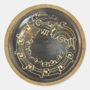 Aztekische Schlange Runder Aufkleber