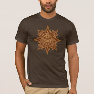 Aztekische Sun-Maske (goldenes Braun) T-Shirt