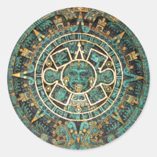 Aztekischer alter runder Disc-Mayakalender Aufkleber