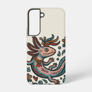 Aztekischer Axolotl Xolotl erodierte Stein tribal Samsung Galaxy Hülle